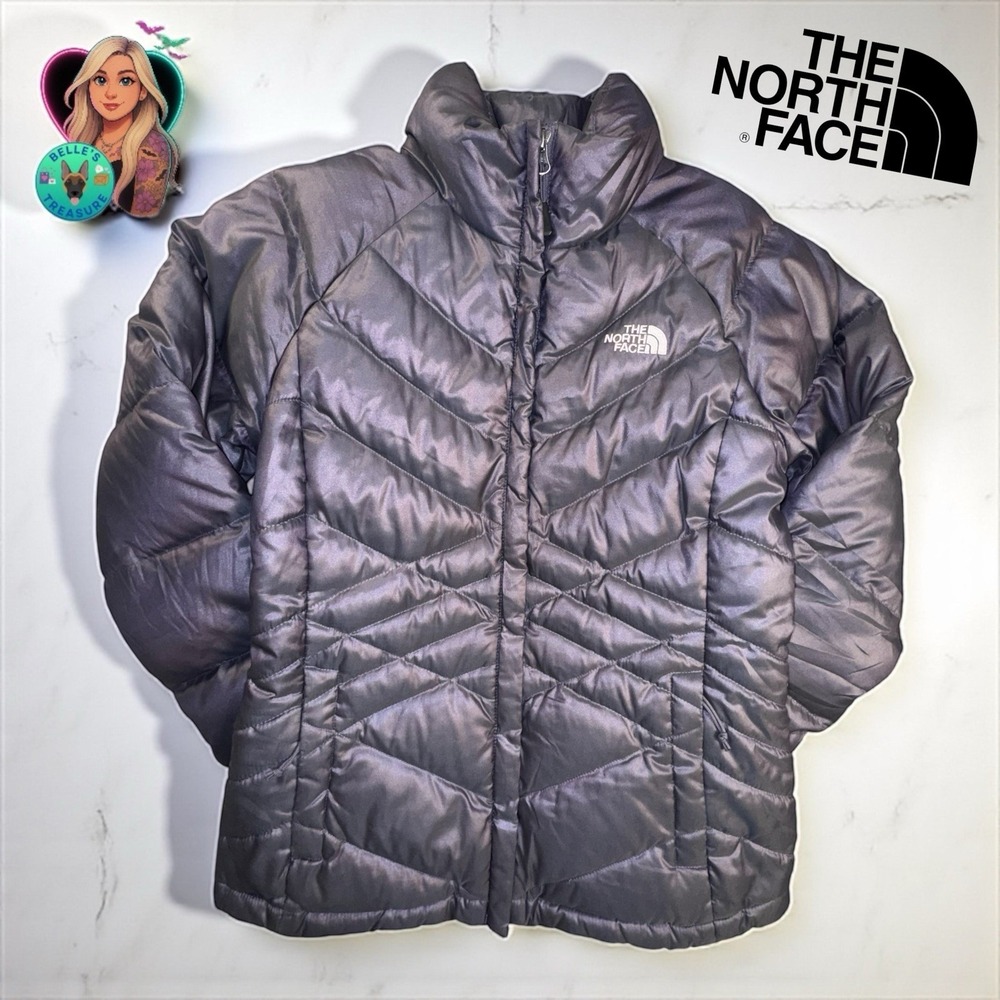 The North Face 550 Down Jacket Womens Small Quilted Puffer Shimmer Purple Coat